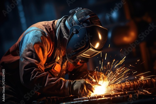 Skilled Welder at Work in Industrial Environment