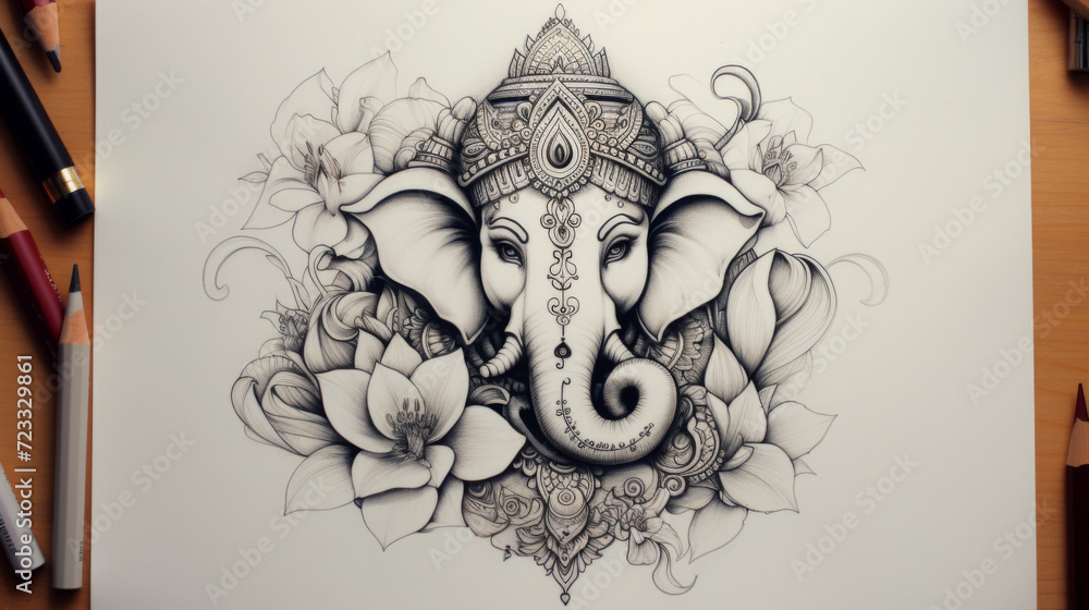 Obraz premium Ganesh drawing