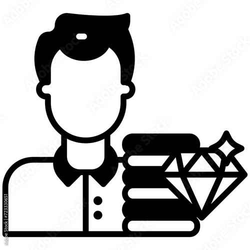 Winner glyph and line vector illustration