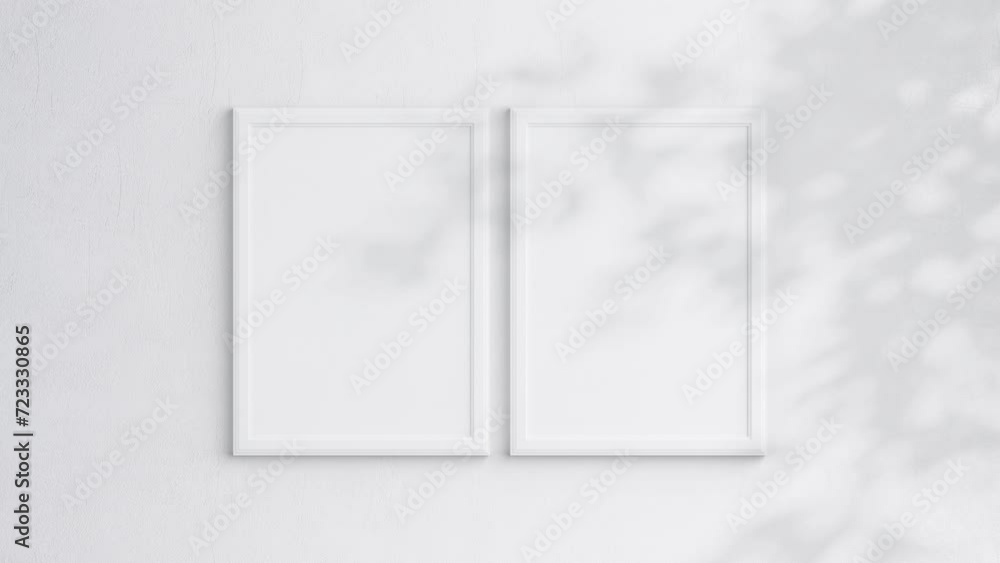 Two Poster Frames Video Mockup A ISO, White Blank Frame On White Wall, Art Mockup, Minimalist Motion Mockup Two Poster Frames Video Mockup A ISO, White Blank Frame On White Wall, Art Mockup, Minimalist Motion Mockup