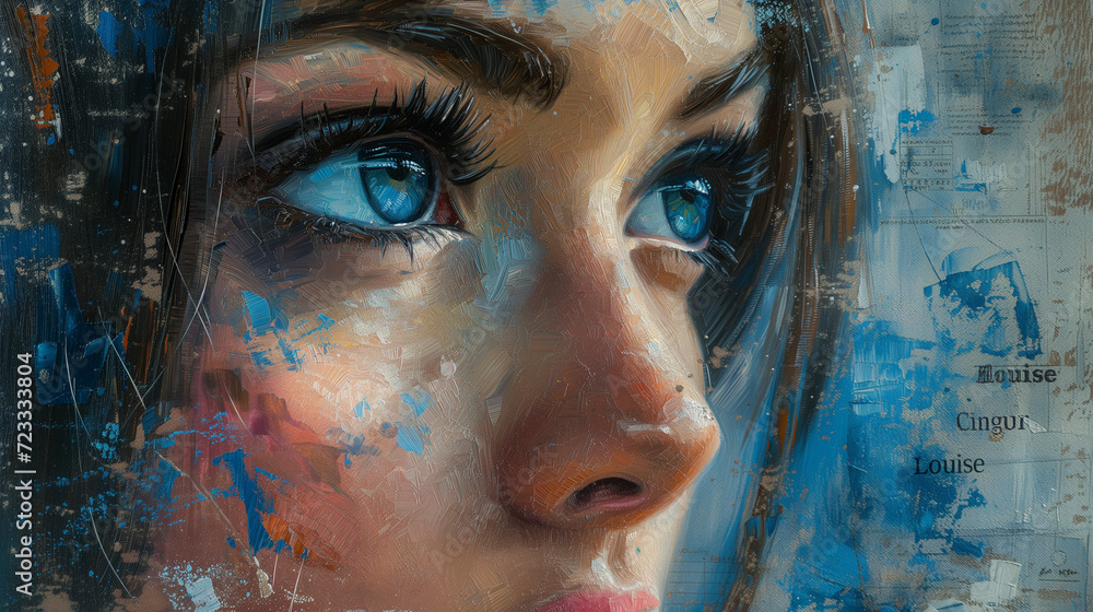 blue eyes in painting