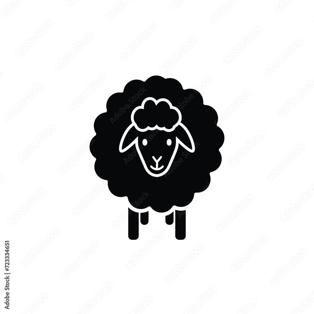 Sheep icon. Animal head. Silhouette icon sheep. Farm sign. Graph symbol for your web site design, logo, app, UI. Ewes
