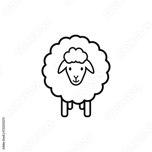Sheep icon. Animal head. Silhouette icon sheep. Farm sign. Graph symbol for your web site design, logo, app, UI. Ewes  © sebis