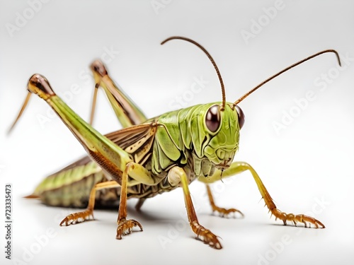 grasshopper isolated on white background, generative ai