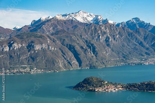 Magnificent view of Bellagio at lake Como, seen from Monte Crocione
