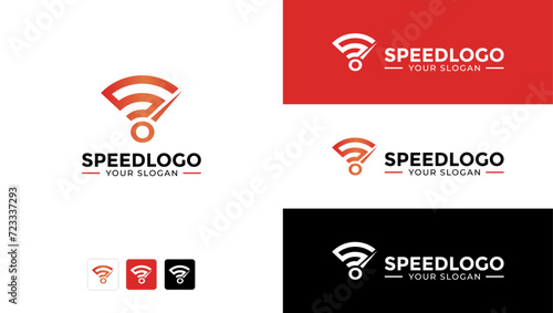 Letter S speed and WIFI speed logo template