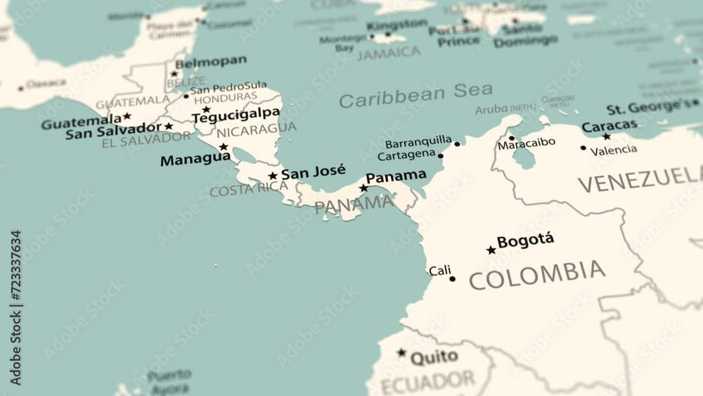 Panama Rotation Panama on the world map. Smooth map rotation. 4K animation. Stock Video ...