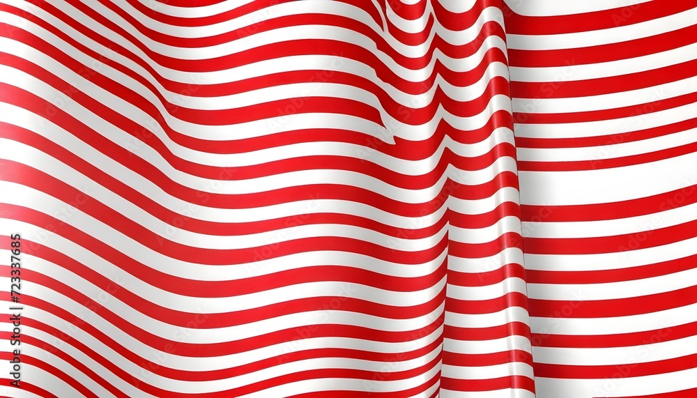 Fototapeta premium Red and white striped abstract wavy texture 