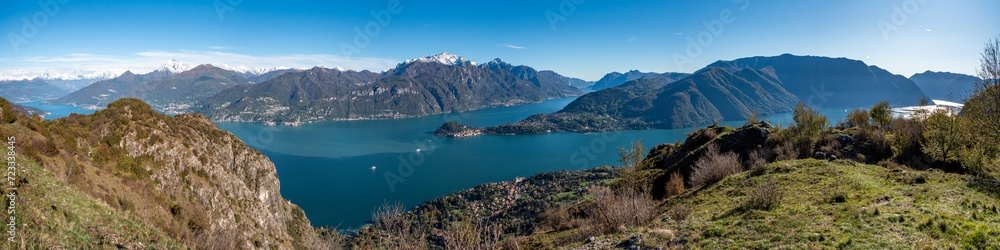 Magnificent view of lake Como seen from Monte Crocione