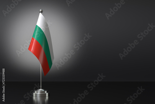 Small National Flag of the Bulgaria on a Black Background. 3d Rendering