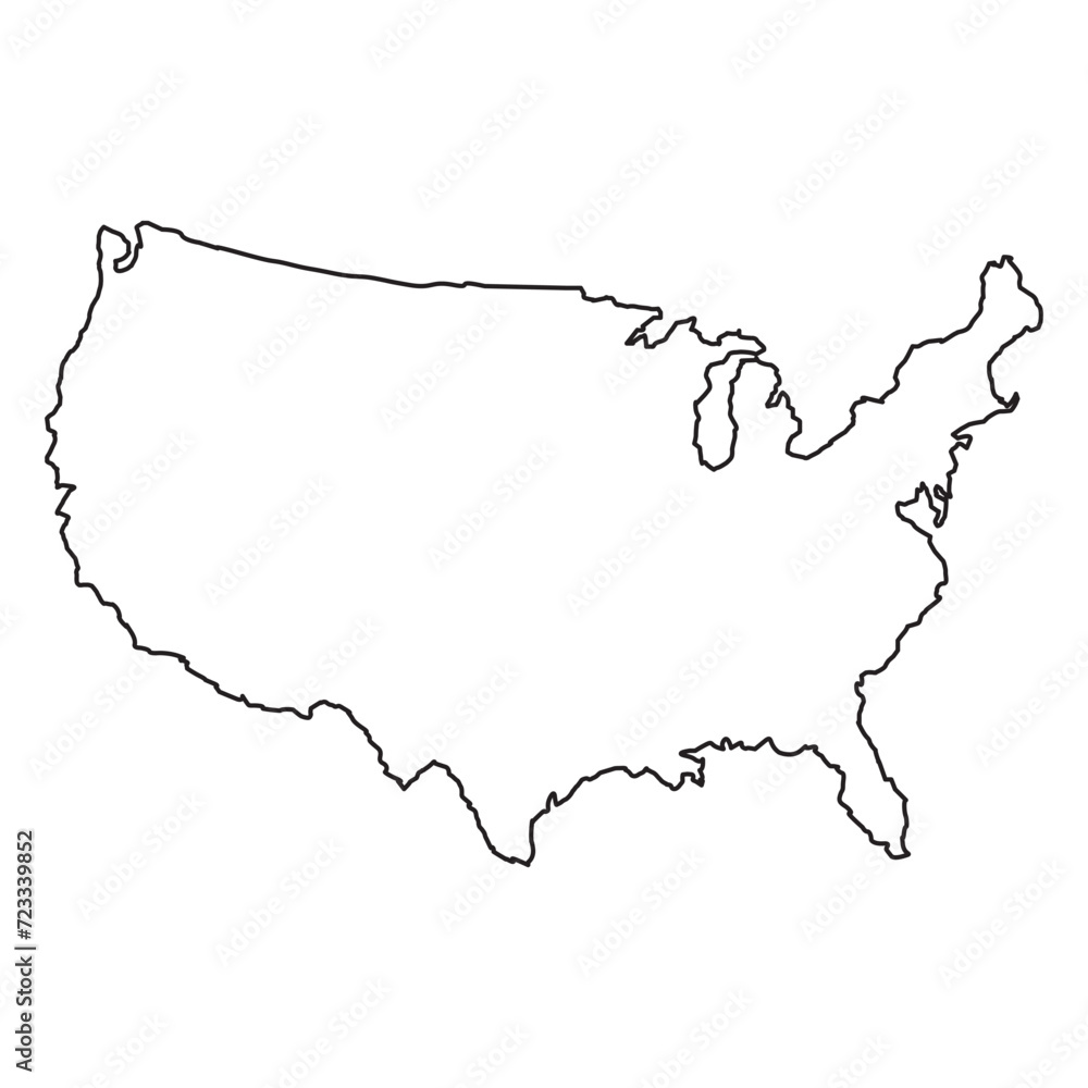 USA map vector isolated illustration with shadow on transparent background. Web banner for concept design. United states map. USA silhouette. eps 10. USA map vector isolated illustration with shadow on transparent background. Web banner for concept design. United states map. USA silhouette. eps 10.