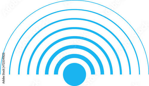 Radar vector icons. Signal concentric circles. Sound wave background radio station signal. Sonar sound waves. Vector illustration.