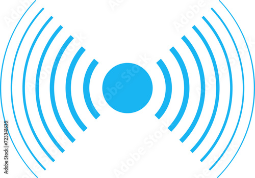 Radar vector icons. Signal concentric circles. Sound wave background radio station signal. Sonar sound waves. Vector illustration.