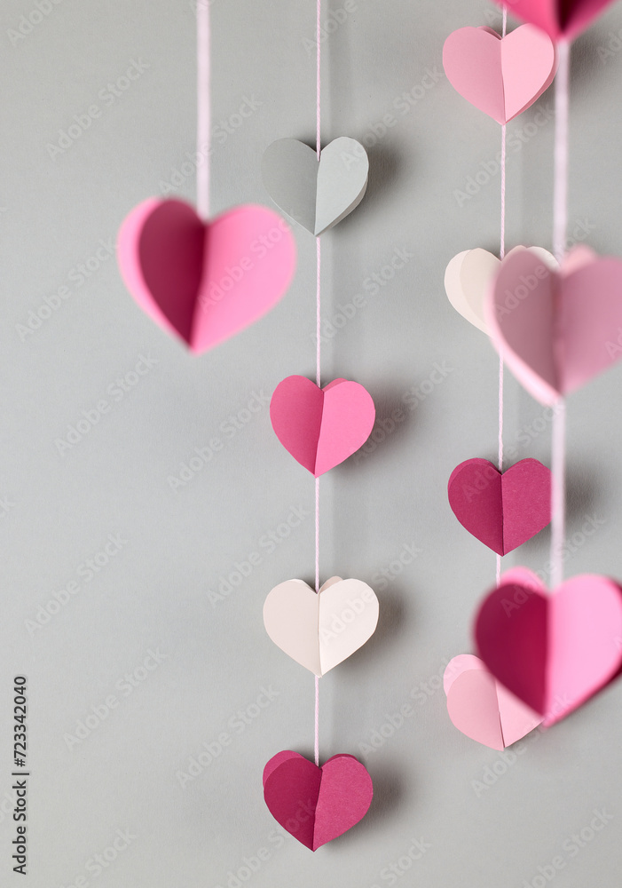 colorful decorative paper hearts