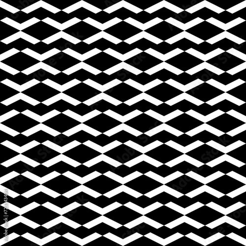 Seamless pattern. Rhombuses, chevrons, figures ornament. Geometrical backdrop. Diamonds, angle brackets background. Shapes motif. Geometric wallpaper. Digital paper, textile print, web design. Vector