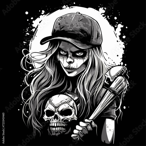 Sinister Smile with Skull and Baseball Gear