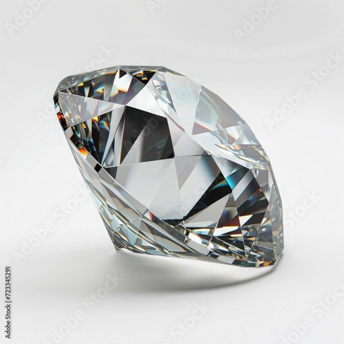 faceted diamond on white background