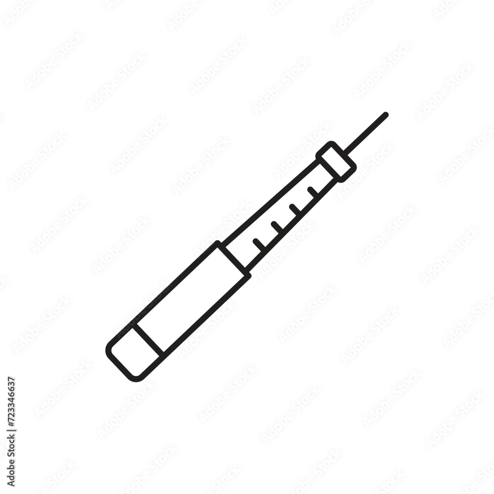 Insulin pen symbol, Insulin injection pen icon. isolated on white background, vector illustration Insulin pen symbol, Insulin injection pen icon. isolated on white background, vector illustration