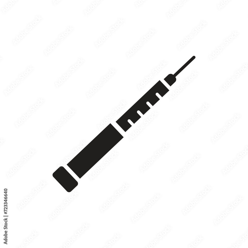 Insulin pen symbol, Insulin injection pen icon. isolated on white background, vector illustration Insulin pen symbol, Insulin injection pen icon. isolated on white background, vector illustration