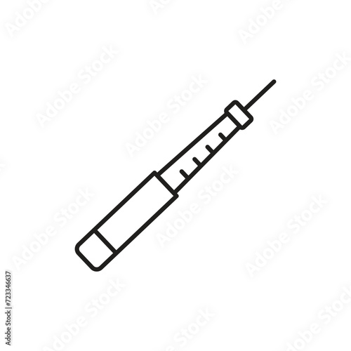 Insulin pen symbol, Insulin injection pen icon. isolated on white background, vector illustration
