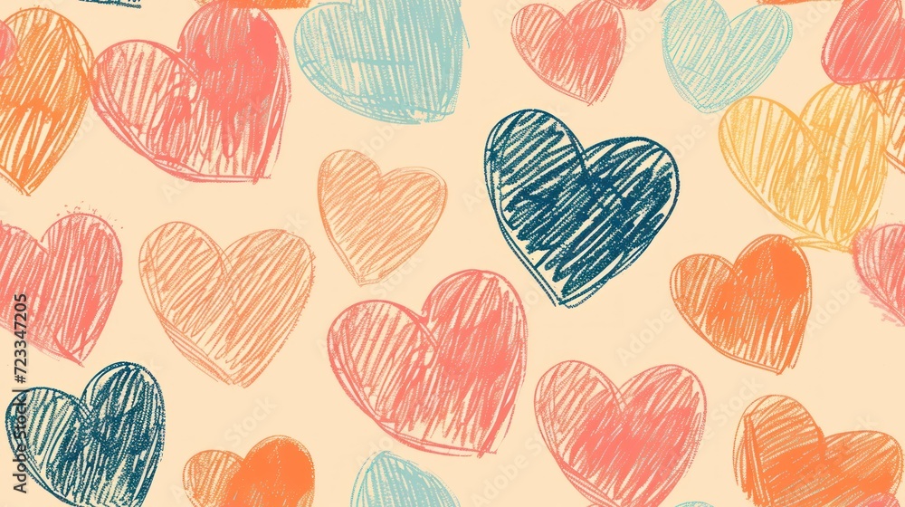 a drawing of a bunch of hearts on a yellow background with blue, pink, orange, and red hearts in the middle of the image, with the words i love written in the middle. a drawing of a bunch of hearts on a yellow background with blue, pink, orange, and red hearts in the middle of the image, with the words i love written in the middle.