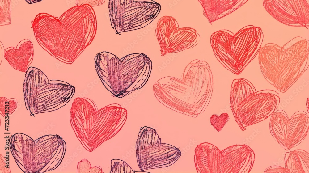 a drawing of a bunch of hearts on a pink background with red and pink crayons in the shape of a heart on a pink background with red crayon and pink crayon crayon crayon crayons. a drawing of a bunch of hearts on a pink background with red and pink crayons in the shape of a heart on a pink background with red crayon and pink crayon crayon crayon crayons.