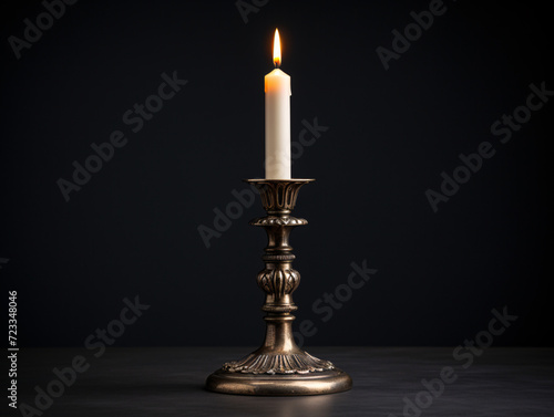 a candle in a candle holder