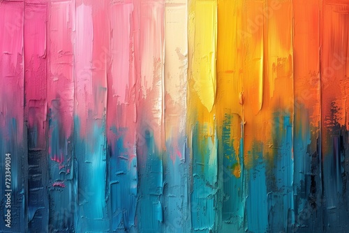 Vibrant brushstrokes of colorful paint create an abstract masterpiece, capturing the essence of childlike creativity and the endless possibilities of art photo