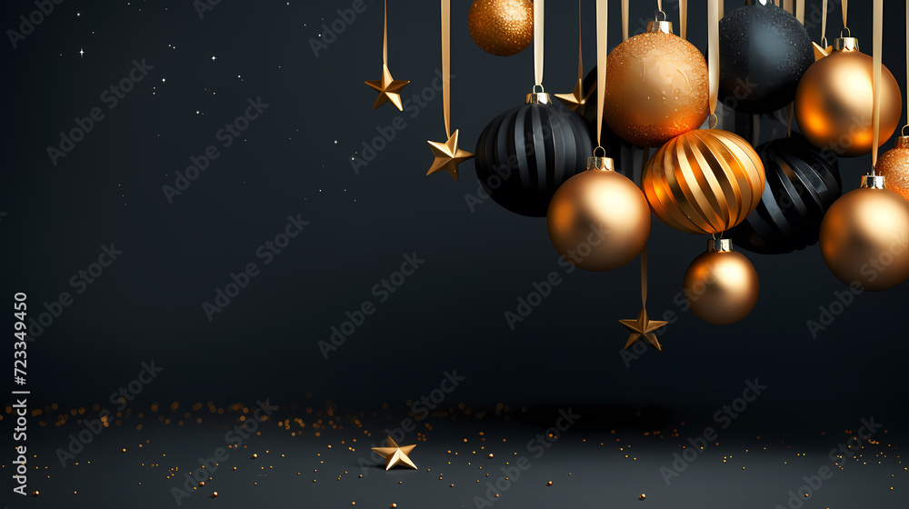 Fototapeta premium Luxurious shiny Christmas ball decoration, Christmas and New Year ornaments background