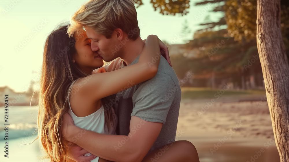 Fototapeta premium Young Couple Kissing