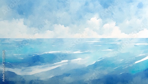 abstract art blue paint background with liquid fluid grunge texture in concept ocean winter sky © Slainie