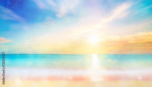 abstract blurred sunlight beach colorful blurred bokeh background with retro effect autumn sunset sky have blue bright