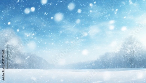 tranquil winter background with fresh snowfall