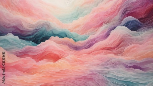 Pastel watercolor waves background. Design and style concept. Party and imagination idea. Copy space.