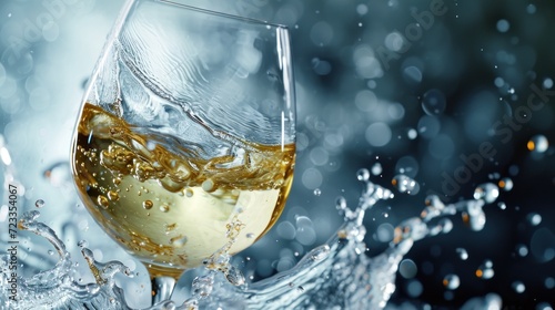  a close up of a glass of wine with a splash of water on the glass and the wine being poured into the glass with a splash of water on the glass.