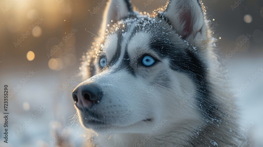 Winterwächter: Ein Husky genießt die Stille des Schnees Winterwächter: Ein Husky genießt die Stille des Schnees