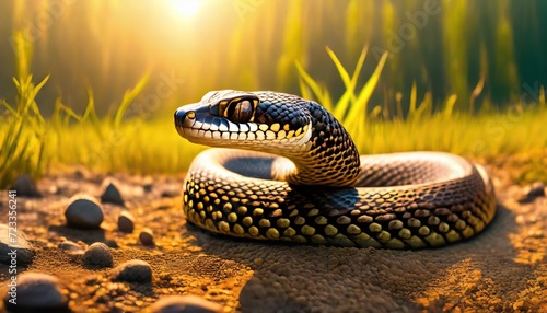 close up of a snake ai generated photo