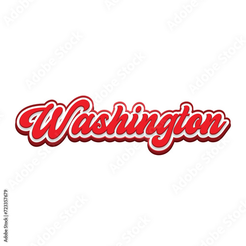 Washington text effect vector. Editable college t-shirt design printable text effect vector. 3d text effect vector.