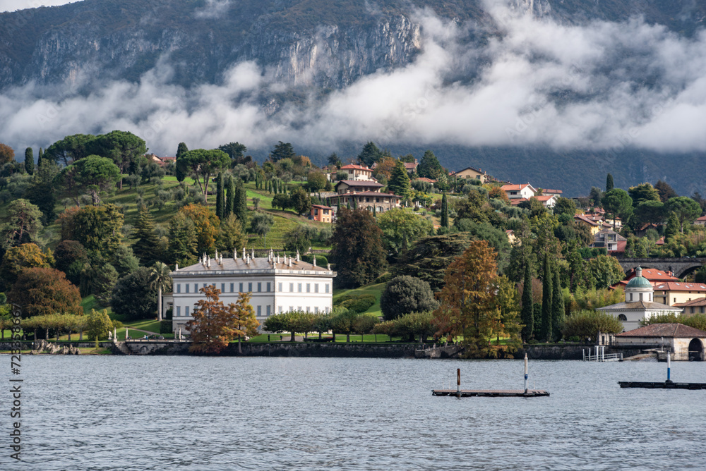 BELLAGIO, ITALY - OCTOBER 02,2023 - Villa Melzi d Eril in Bellagio at lake Como