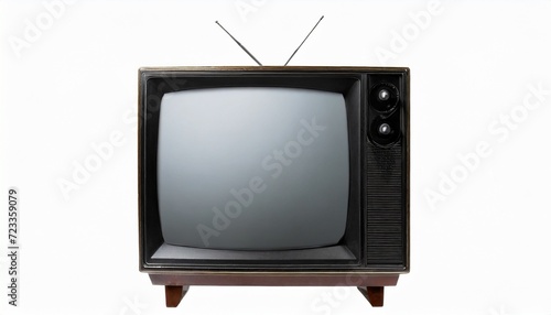 old tv on isolated retro technology concept blank screen for text