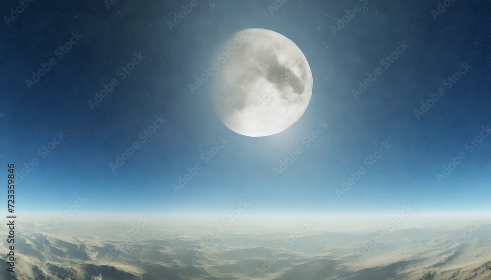 panoramic view of the moon out in the space