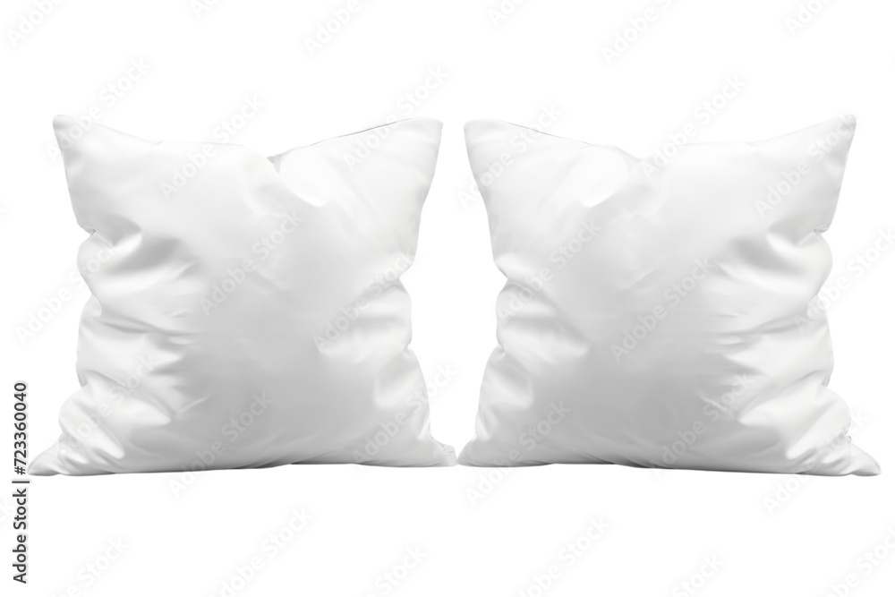Two blank soft pillows isolated on transparent background PNG Two blank soft pillows isolated on transparent background PNG
