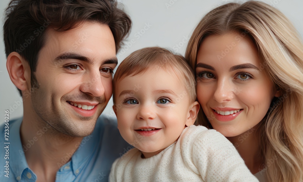 Radiant Togetherness: Cherished Family Bliss with a Married Couple and Their Cute Child Radiant Togetherness: Cherished Family Bliss with a Married Couple and Their Cute Child