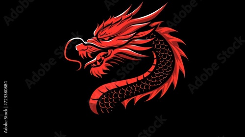  a red dragon on a black background with a red dragon on the left side of the image and a red dragon on the right side of the image on the right side of the image.
