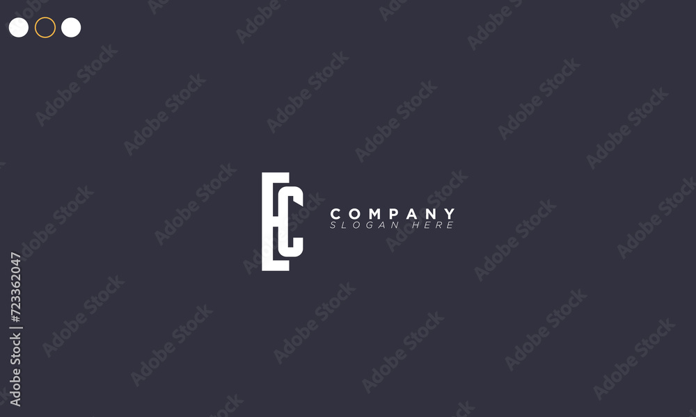 EC Alphabet letters Initials Monogram logo CE, E and C EC Alphabet letters Initials Monogram logo CE, E and C