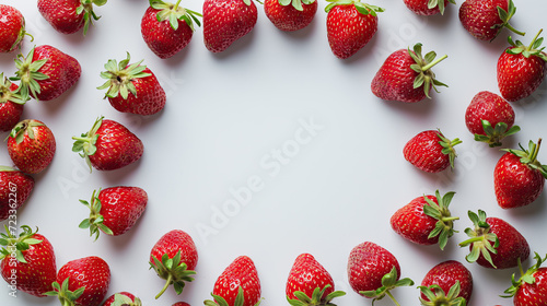 strawberry frame on white