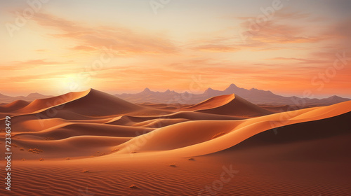 Vast desert with undulating dunes