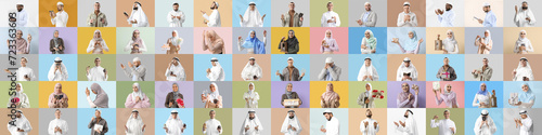 Big collage with Muslim peo...