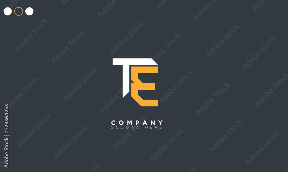  TE Alphabet letters Initials Monogram logo ET, T and E