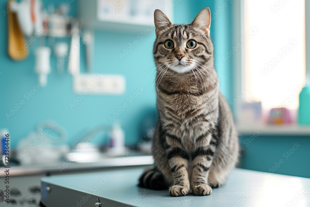 Beautiful cat on table in clinic Beautiful cat on table in clinic